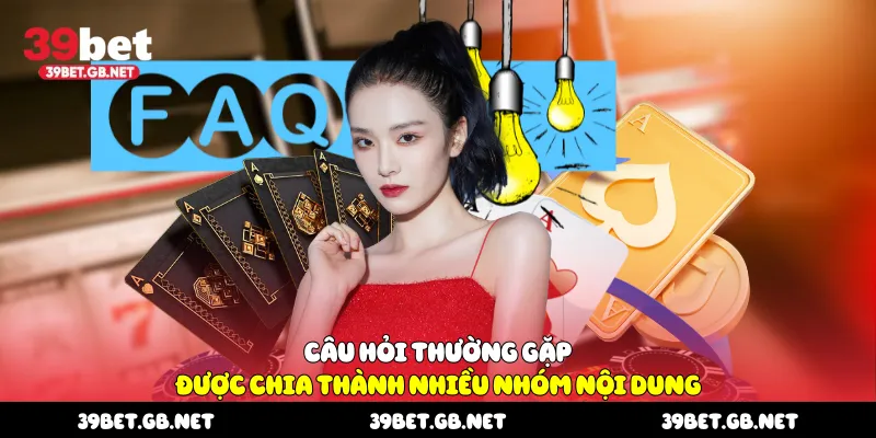 Câu hỏi thường gặp được chia thành nhiều nhóm nội dung